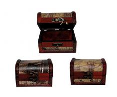 Lote de 20 Baúles de Madera Mapas Efecto Envejecido Complementos. Detalles de Bodas y Eventos. 9,5 x 6,5 cm