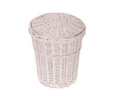 Cubo de la basura, cubo de mimbre, de la basura, colour blanco y de basura y cesta de mimbre con un diseño de la tapa, de la papelera