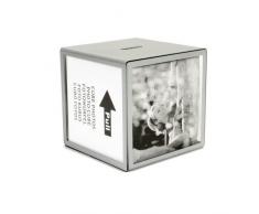 HAB & GUT -FRBOX001- Hucha con Fotos, Plata, Cubo 9,5 x 9,5 x 9,5 cm, Marco para 5 Fotos