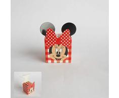 Detalle Caja cubo Confeti inserto Minnie Disney rojo set 20 piezas art 68022