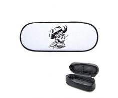 Caja de lápices impreso de calavera sombrero