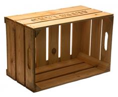 Caja de fruta (madera, 54 x 35 x 30 cm), color marrón