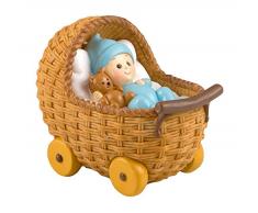 Mopec Figura de Pastel Hucha Cochecito, Blanco Roto