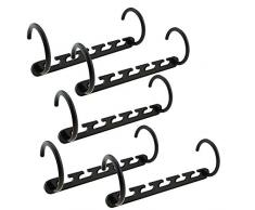 Shackcom 5 Piezas Perchas Mágica Plegable para Ahorra Espacio - Percha de Plástico Multiusa Gancho Organizador para Almacenamiento Pantalones Ropa Camisas Falda Bolsos Cinturones y Joyas - Negro