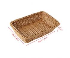 SimpleLife Home Square Artificial Rattan Harden Almacenamiento Cesta Organizador Alimentos Frutas Bins