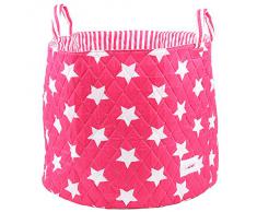 Minene 1242 - Cesta de tela, diseño estrellas, color fucsia
