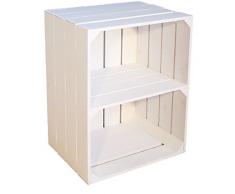 'Juego de 3 Nueva Weisse Frutas kistem con entre Tabla manzana caja Vino – Portacajas Caja zapatero Caja + + + 50 x 30 x 40 cm (Blanco con plantilla "Horizontal)