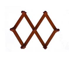 Home System R21458 portabiti Perchero de Madera a 7 Asientos, Plegable Extensible, Madera Cerezo