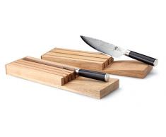 Cuchillero para cajón CONTINENTA, capacidad para 5 cuchillos, medidas 39 x 11 x 3,5 cm, fabricado en madera de caucho