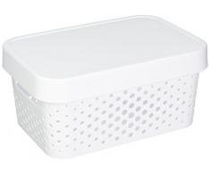 CURVER 04760-n23 - 00 Infinity Puntos Caja de almacenaje con Tapa plástico Blanco 26,8 x 18,6 x 12,4 cm, 4,5 L