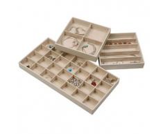 Stock tu hogar organizador de joyas bandejas apilable para multiusos uso como expositor para joyas, joyas de almacenamiento joyería soporte para pendientes, pulseras, collares & anillos – Juego de 3