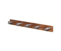 InterDesign Formbu - Percha de Pared con 5 Ganchos, bambú y Acero Inoxidable Pulido
