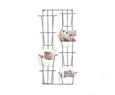 KS Revistero Estante Montado en la Pared Titular de la Lima de Acero - Organizador Rack - Multi-Purpose Organizador Revistas de visualización - Ordenar Archivos y Carpetas de Pared estantería Negro