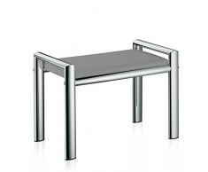Kela 21983 Lunis - Banco (Metal Cromado, con Percha de Madera), Color Gris Claro
