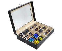 8 Girds Caja del Almacenamiento de Gafas 33.5 x 24.5 x 8.5cm Estuche de Organizadora de Gafas de Sol para Exhibición y Coleccion