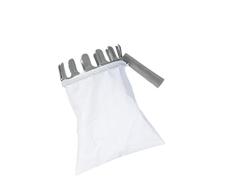 Xclou Recolector de Frutas, Cesta para Recolector de Frutas con Bolsa de Lino, Recolector de Frutas Manual de Acero con Recubrimiento en Polvo, Plateado/Blanco