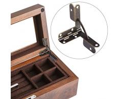 20pcs Bisagras para Armario Bisagras con 90 grados de rotación de Soporte Bisagra de Resorte Cierre de Resorte para Cajas de Vino o Joyas Estuche de Madera(Bronze)