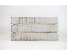 Caja Blanca Vintage de Almacenamiento con Asas Sam, Madera, Blanco Vintage,1 Unidad, 35x2x20cm. Incluye Imán Personalizable.