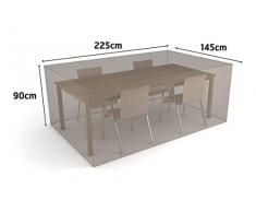 FUNDA MESA RECTANGULAR + 4 SILLAS VISON 225X145X H 90