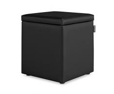 HAPPERS Puff Cubo Arcon Polipiel Indoor Negro