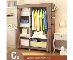 EMOHKCAB Minimalista Armario Grande Reforzado Moderno Bricolaje No Tejido Plegable Gabinete de Almacenamiento de Ropa portátil Armario de Tela a Prueba de Polvo, HH340600CS7