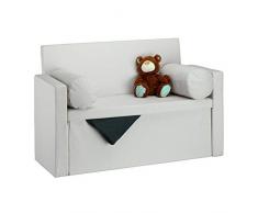 Relaxdays Baúl Almacenamiento Plegable con Respaldo, Lino, Crema, 75 x 115 x 47 cm
