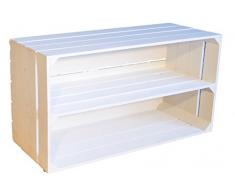 SET DE DOS grande caja fruta " TOSCA " Blanco/Natural/Flameado con larga einlageboden / Tabla INTERMEDIA aprox 75x40x26cm / DEL Estante Cajón Manzana/ Vino Almacenaje almacenamiento