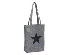 Bolsa de la compra Fieltro Bolsa de tela de Shopper Fieltro Bolsa de la compra Cesta Gris con estrella