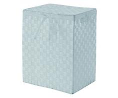 Compactor e Incrustaciones de 38 cm cinturón Tex rayón Cesta para la Ropa Sucia con Tapa y Lino en el Interior, Blanco