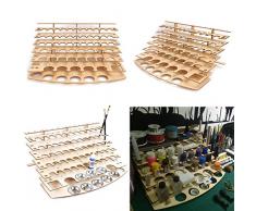 Tutoy 60 ollas de Madera acrílico Color Pinturas Botella Pintura Estante Almacenamiento Rack Titular Escritorio Organizador