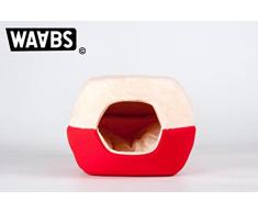 WAABS Premium Cueva de calidad superior para gato y perro | Cesta 2 en 1 en felpa | Cojín suave ofrecido | 40*38*30 cm