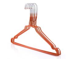 Hangerworld 50 Perchas 40cm Metal Naranja Galvanizado Ahorra Espacio Camisas Muescas para Tirantes