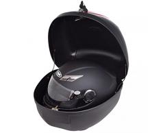 vidaXL Maletero Baúl para Guardar Casco Motos 36 L Negro Equipaje Motocicleta