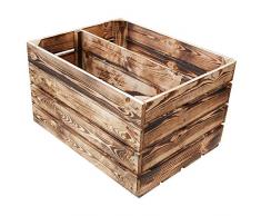 Sólido geflammte Caja como Schuh- y Estante para libros - Caja de fruta, Nuevo + Natural