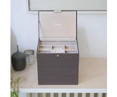 Stackers classic size |organizador de la joyería conjunto de 5 cajas, visón y forro de terciopelo gris