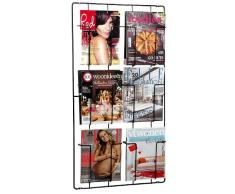 Puhlmann Capventure 1002671 - Revistero para Pared (6 Compartimentos, 98 x 53 x 7 cm, Acero), Color Negro