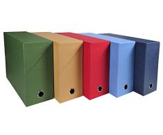 Exacompta - Caja de transferencia de tela, A4, lomo de 120 mm, varios colores, 5 unidades