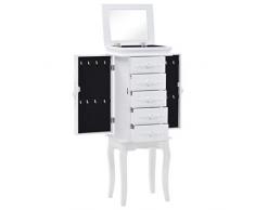 vidaXL Armario Joyero Pie Blanco Clóset Mueble Organizador Repisas Estantería