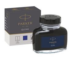 Parker tintero de tinta líquida Quink para plumas estilográficas, 57 ml, en caja, color azul