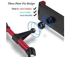 Homeet Soporte Tablet Coche Soporte para Reposacabezas Sporte del Asiento Trasero Soporte Base Ajustable 360° Silicona Antideslizante para 4~11 Pulgada Tablets Smartphones Ipads E-Reader【Plata】