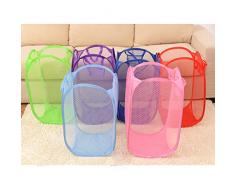 QHGstore Cesta plegable de la cesta de almacenaje de la cesta de la malla para la ropa sucia del juguete