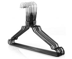 Hangerworld - Perchas De Metal, Acabado Galvanizado Negro, 40.5 cm, 100 Unidades