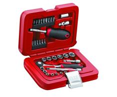 USAG U06010001 - Pack de 34 piezas surtido de vasos hexagonales y puntas en caja modular