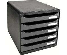 Exacompta 309738D - Caja organizadora, 5 cajones, color plata metálico