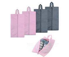 4 Piezas Bolsas de Zapatos Cremallera, Prueba de Polvo Portátil Impermeable Organización de Equipaje, Multifunción Plegable Gimnasio Camping ,Viajes de Negocios Ropa,Zapatos de Maleta Bolsa ,35*25cm