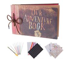 Anjing Álbum de Fotos Our Adventure Hecho a Mano, Ampliable, 80 páginas con Caja de Almacenamiento para álbum de Fotos