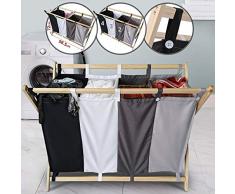 Nova - Cesto para la ropa sucia con 4 compartimentos