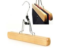 Hangerworld - Perchas de Madera con Pinza para Pantalones, 25 cm, 15 Unidades