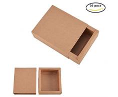 BENECREAT 20 Pack Caja de Cartón Kraft Cajas de Regalo para Fiesta Superior Envase de Joyería - Marrón 12.8x10.8x4.2cm