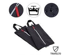 TRAVELTO Set de 2 Bolsas para Zapatos de Nylon Resistente con Cierre Ideal para Viajes - Shoe Bag/botinera/Bolso para Zapatos
